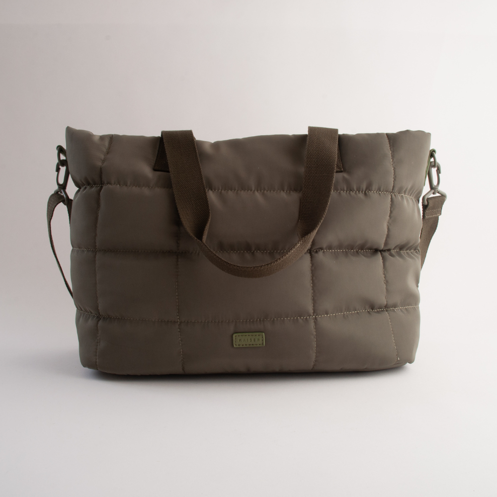 Kaiser Nylon Quilted Tote Bag - GREEN